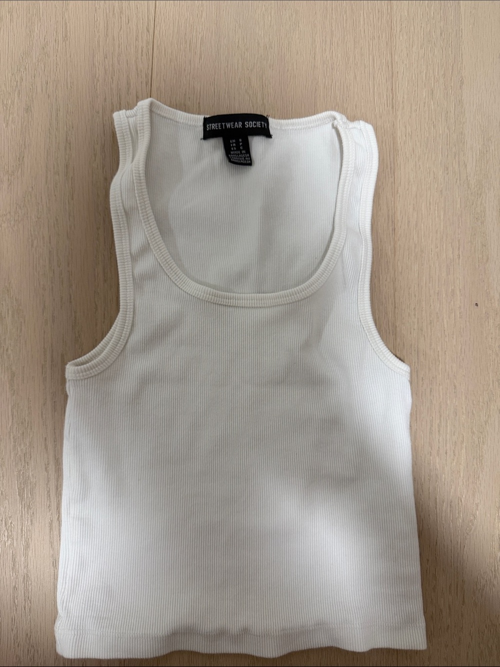Streetwear Society White Ribbed Tank Top